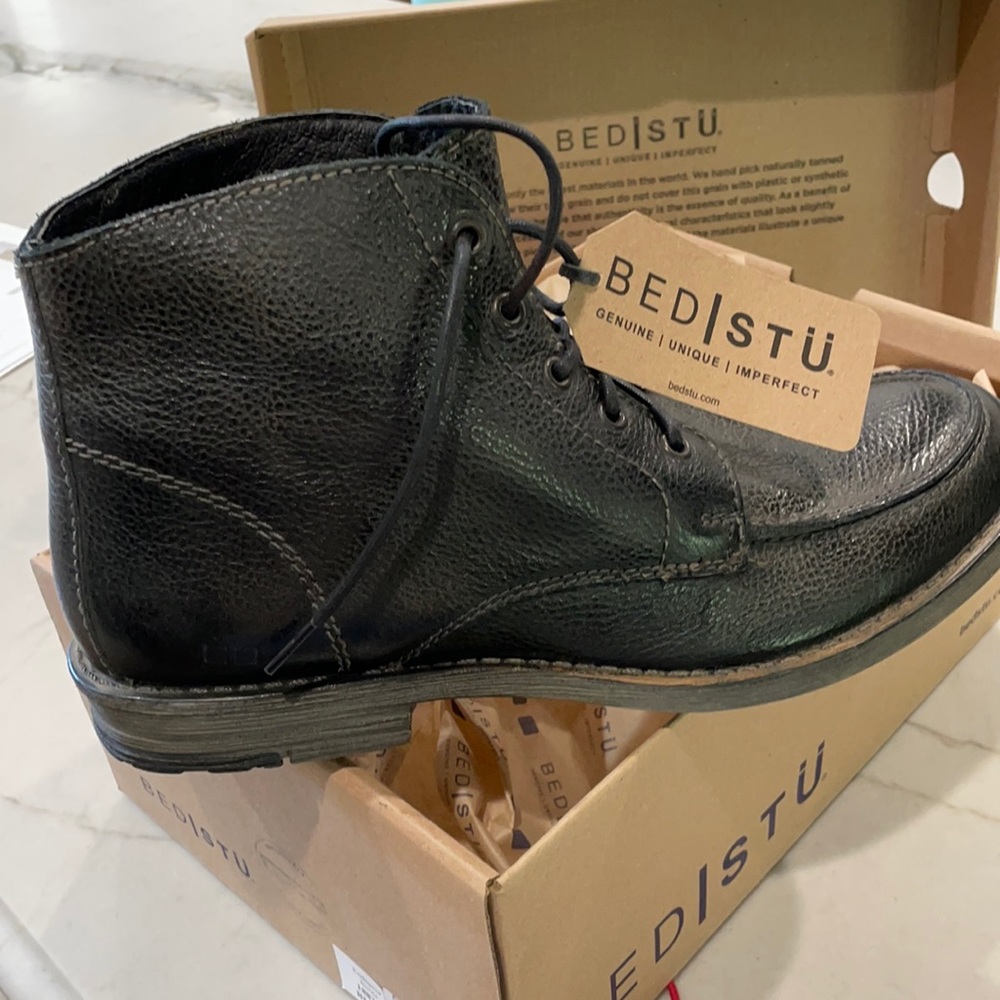 Brand new black leather boots